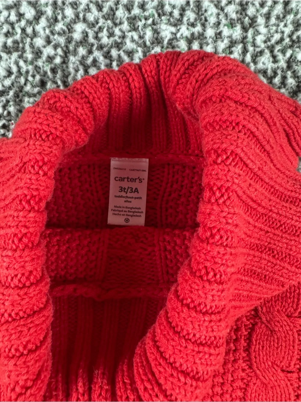 Carter’s Cable-Knit Turtleneck Poncho Sweater Girl’s 3t/3A. Back to School.
